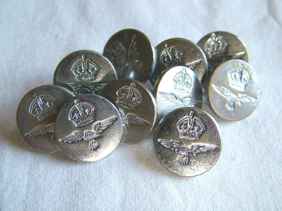 RAF King's Crown Blazer Buttons - Small