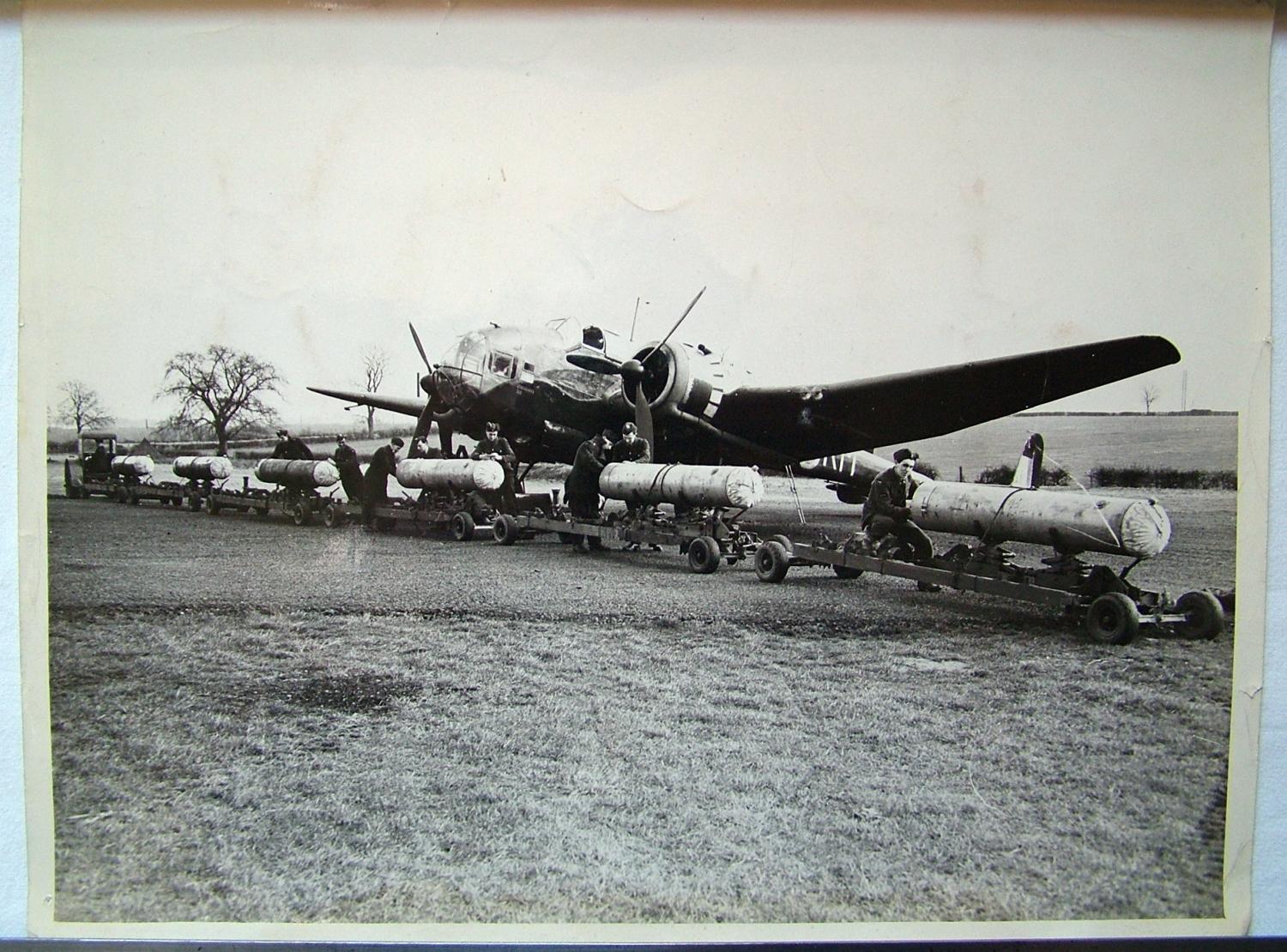 RAF Press Photos - Hampden Bomb Load