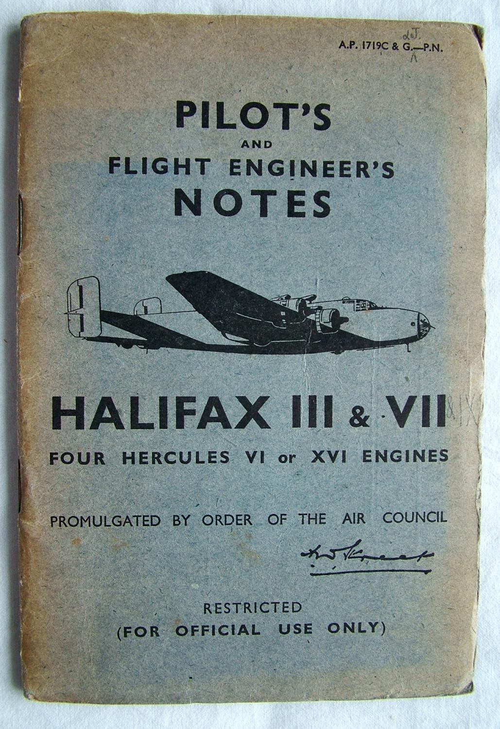 RAF Pilot's Notes : Halifax III & VII