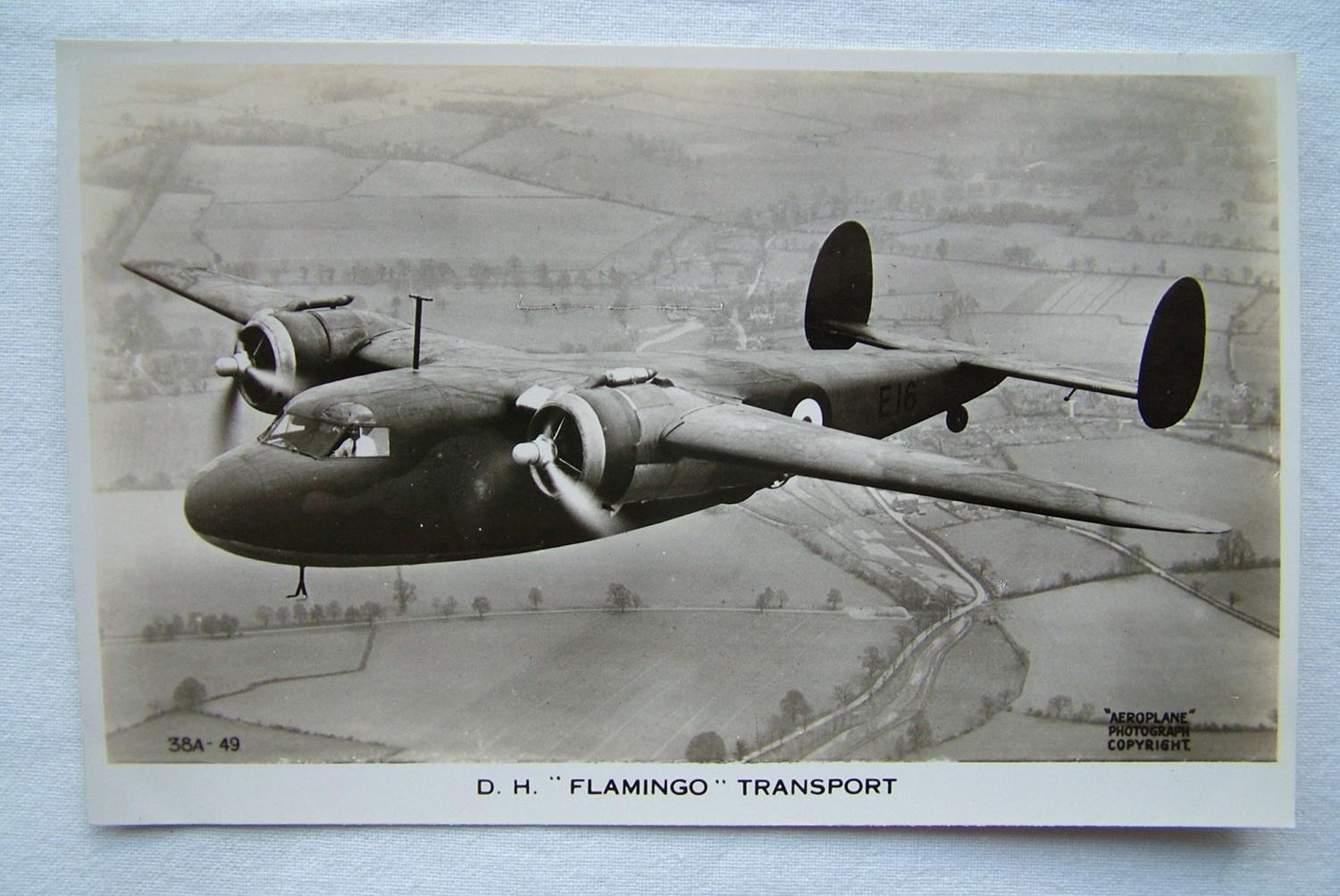 WW2 Postcard  - D.H. Flamingo