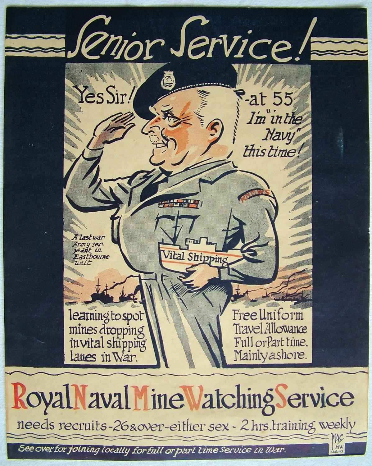 Royal Navy Mine Watching Service Poster