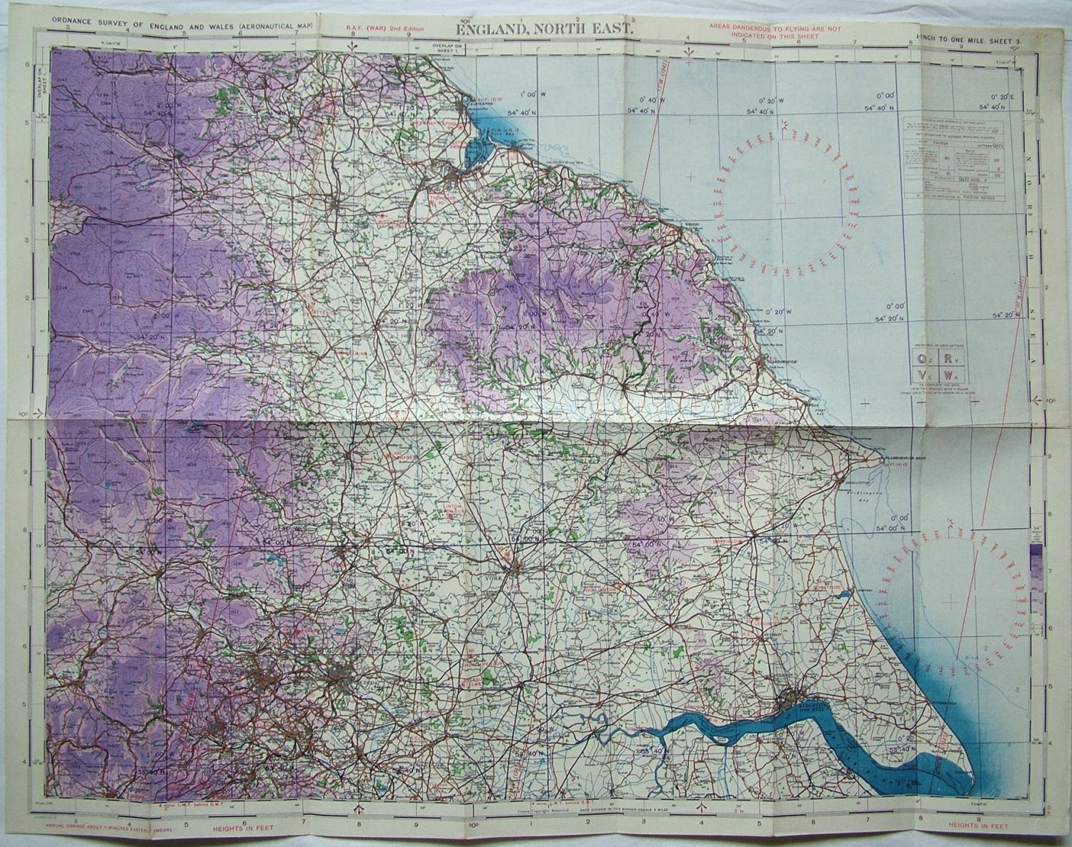 RAF Flight Map - England, North-East
