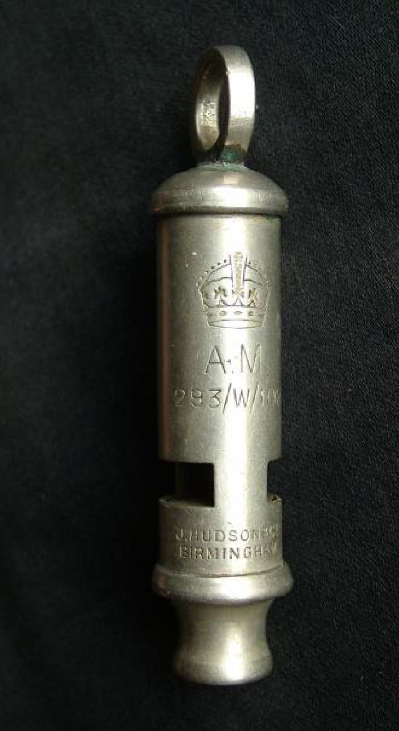 RAF 1941 Patt. Mae West Tube Whistle,Type 2