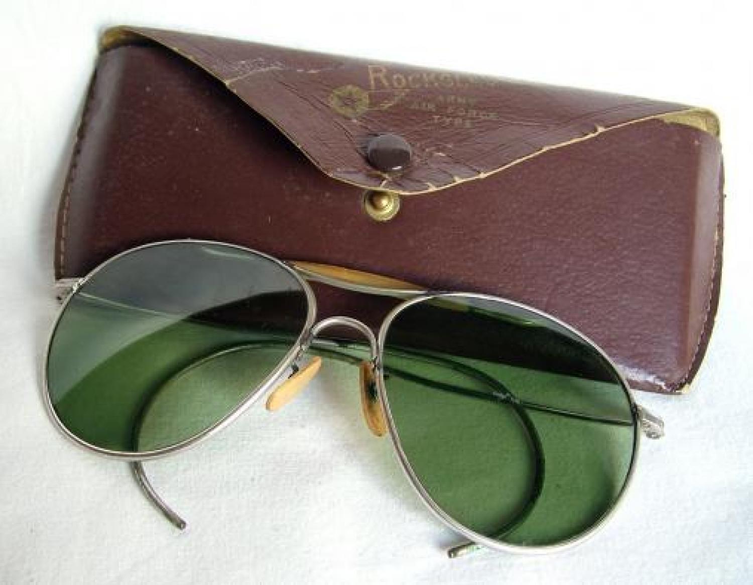 USAAF Sunglasses, Cased.  Ex 8th AAF Pilot