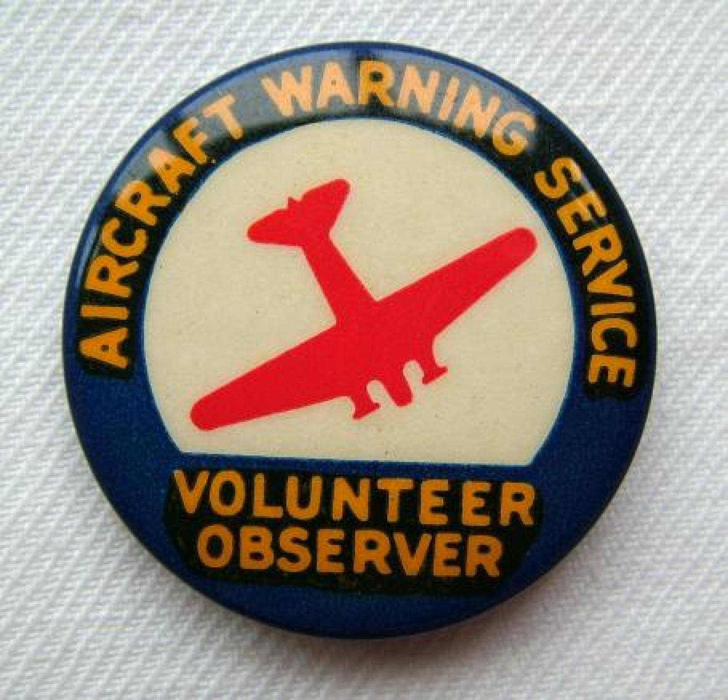 U.S. Aircraft Warning Service Badge