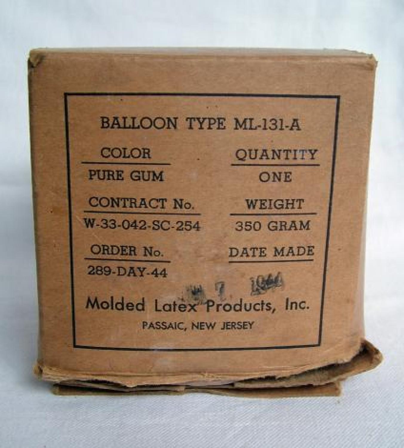 U.S.A.A.F. Dinghy Balloon, Boxed
