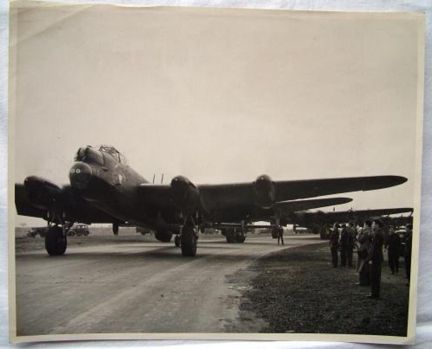 RAF Press Photo - Taxiing Lancaster