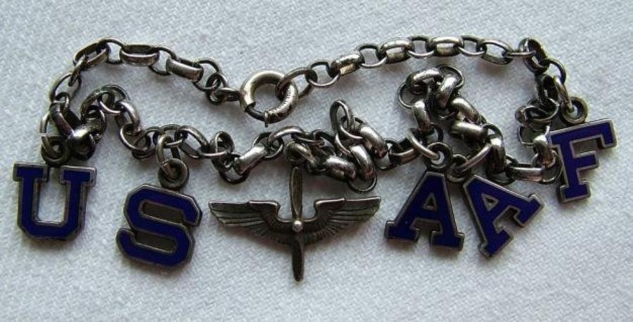 U.S.A.A.F. Sterling Silver Enamelled Bracelet