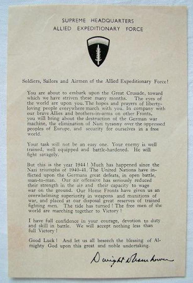 Original Eisenhower D-Day Message