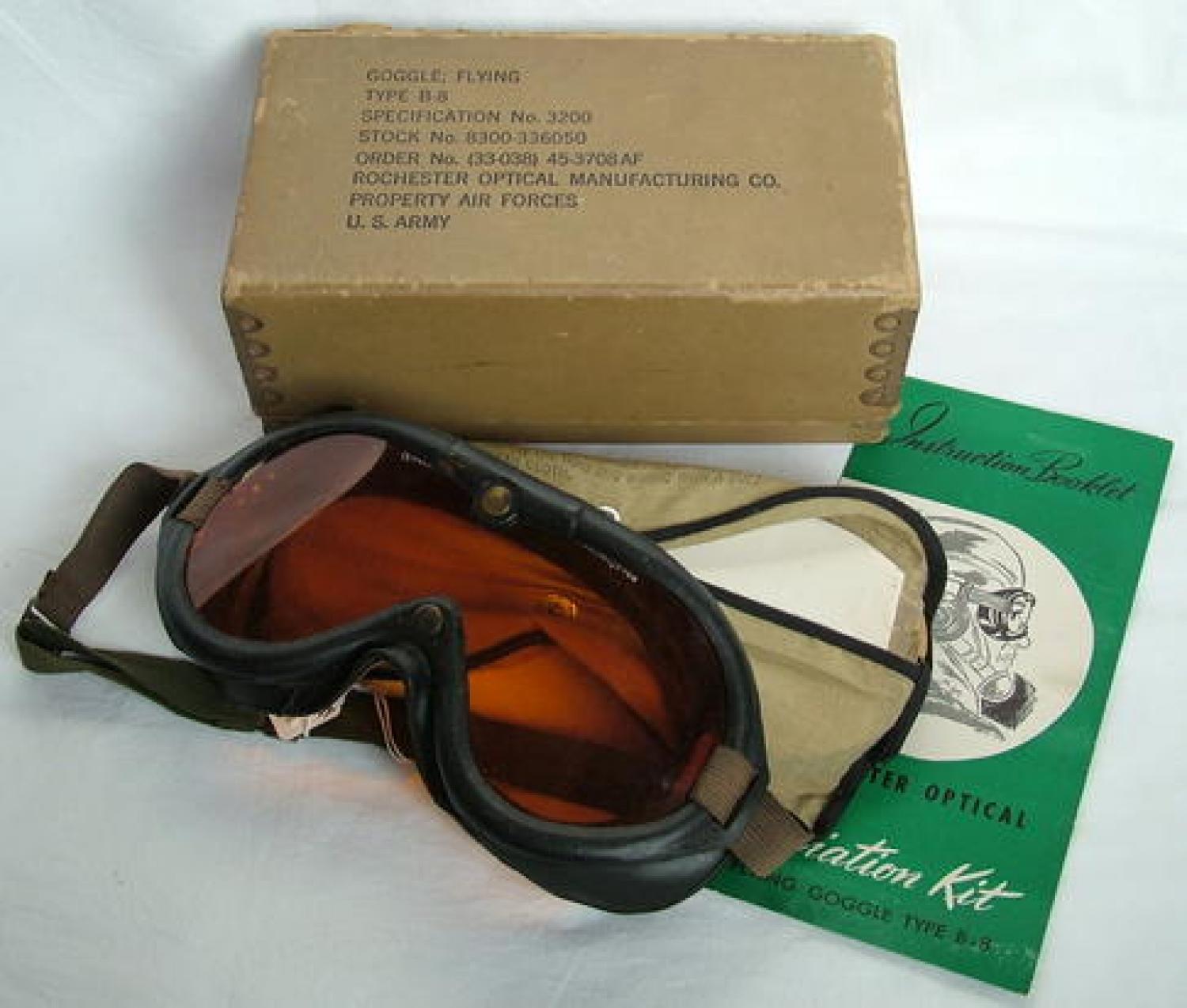 U.S.A.A.F. Type B-8 Flying Goggles, Boxed