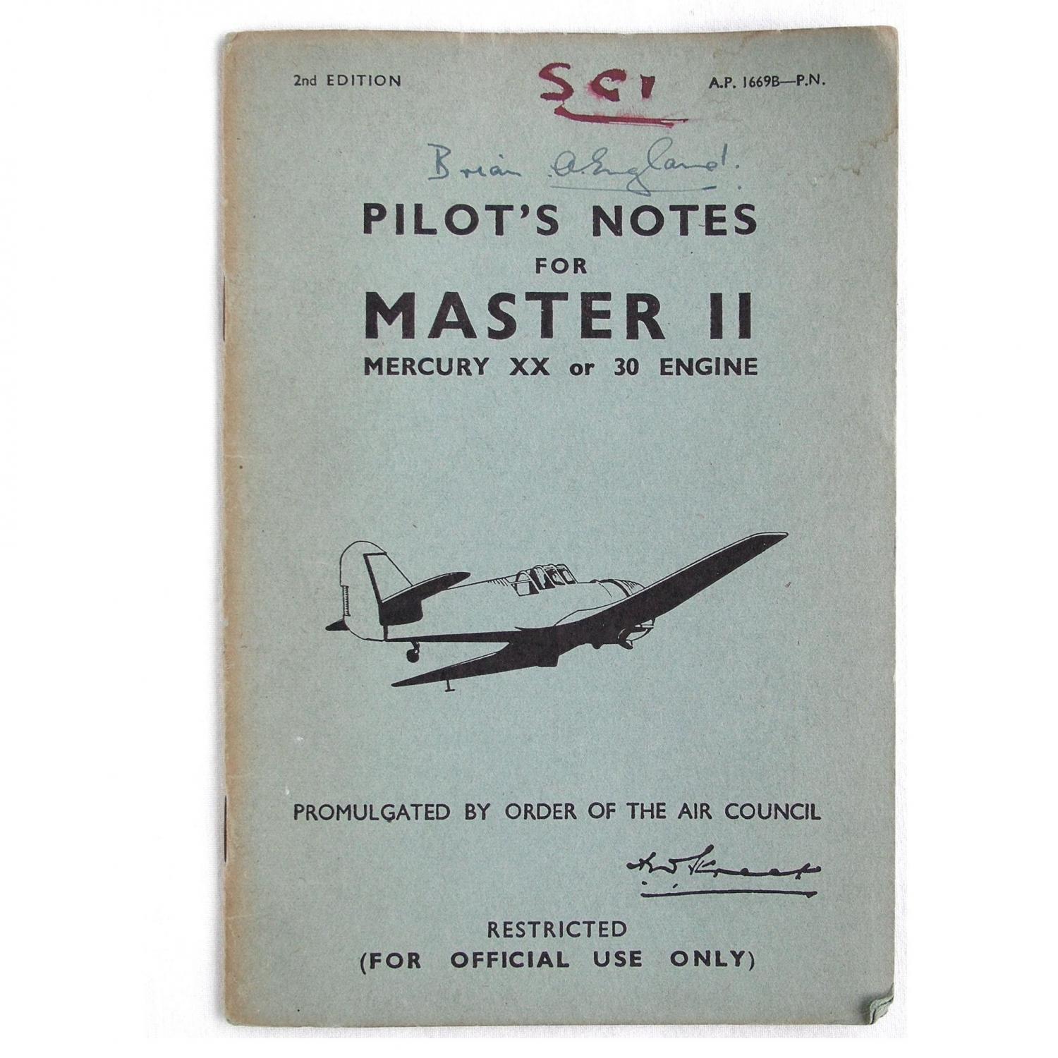RAF Pilot's Notes : Master II