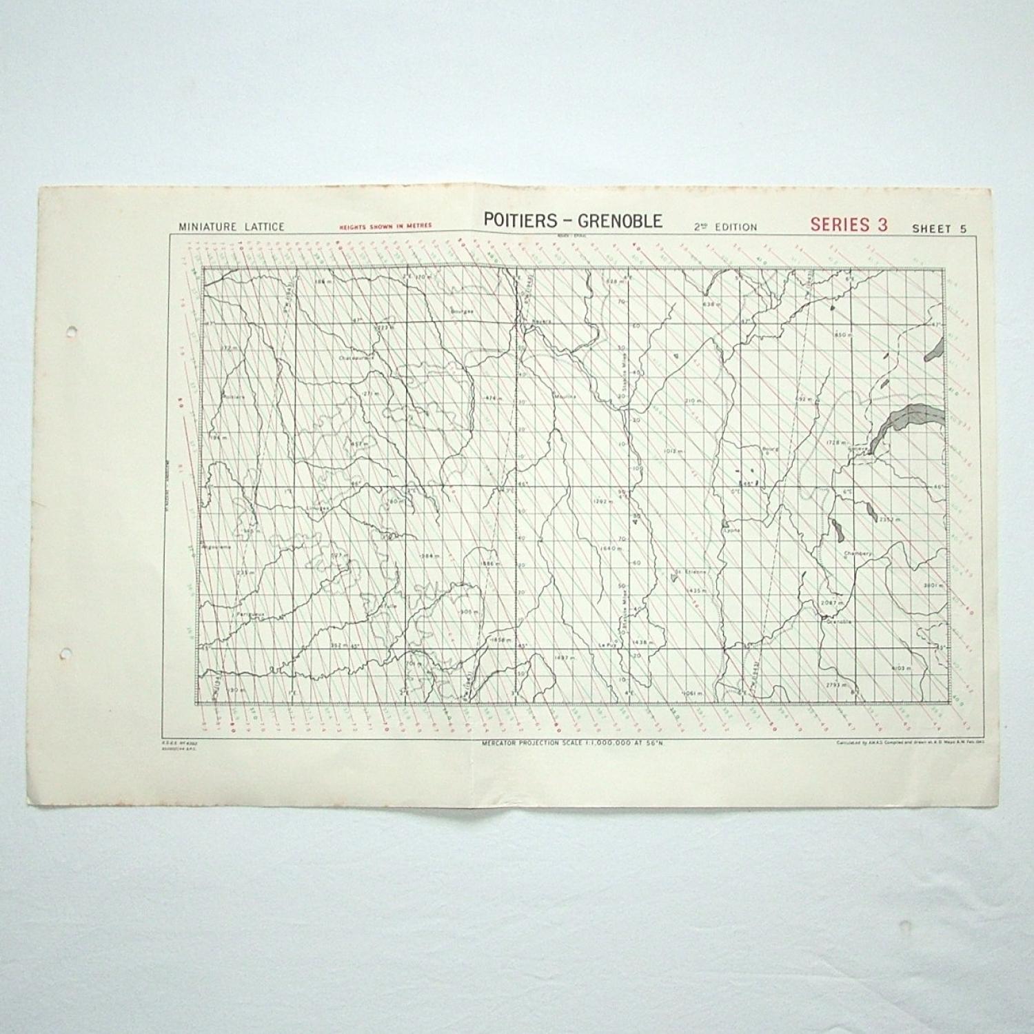 RAF 'GEE' Plotting Map, 1943