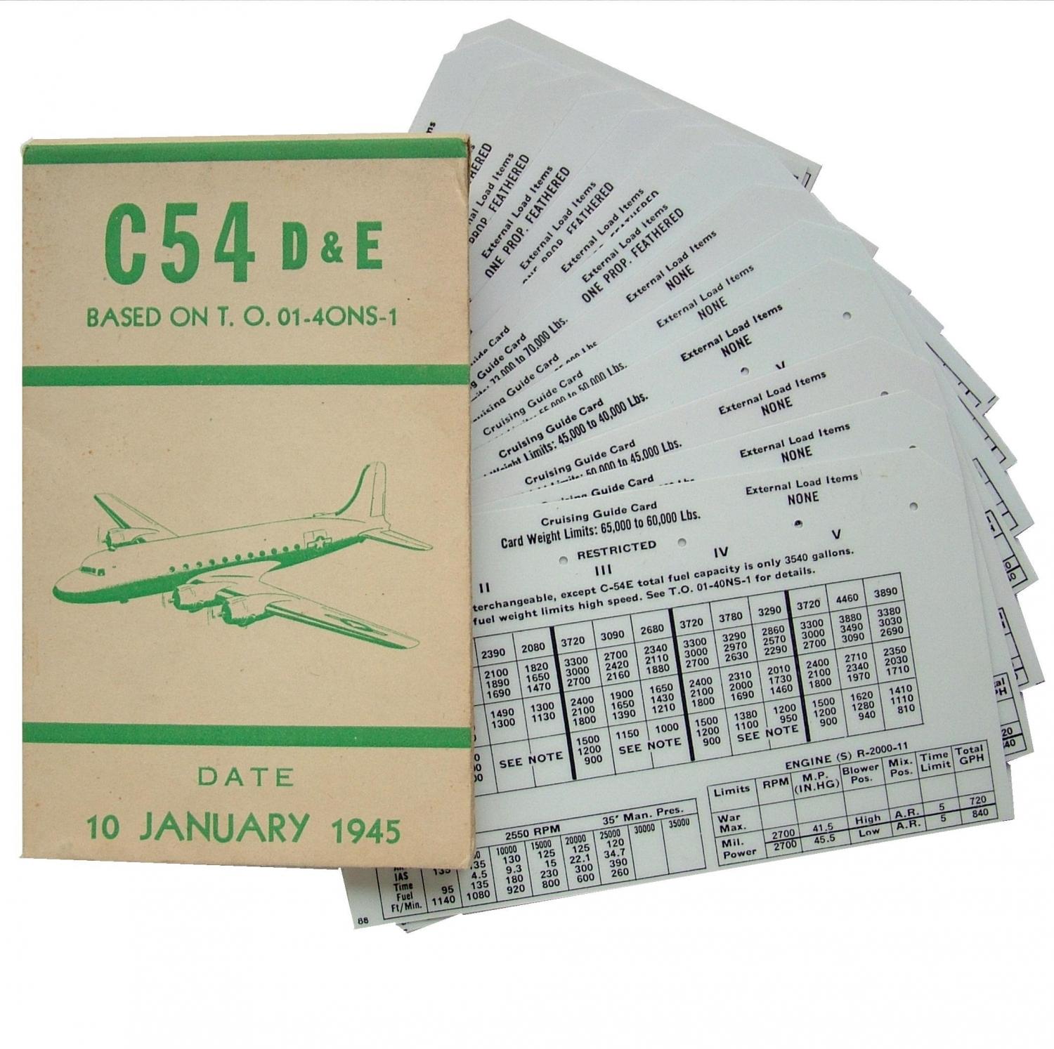 USAAF C-54 Aircraft Flight Operation Cards