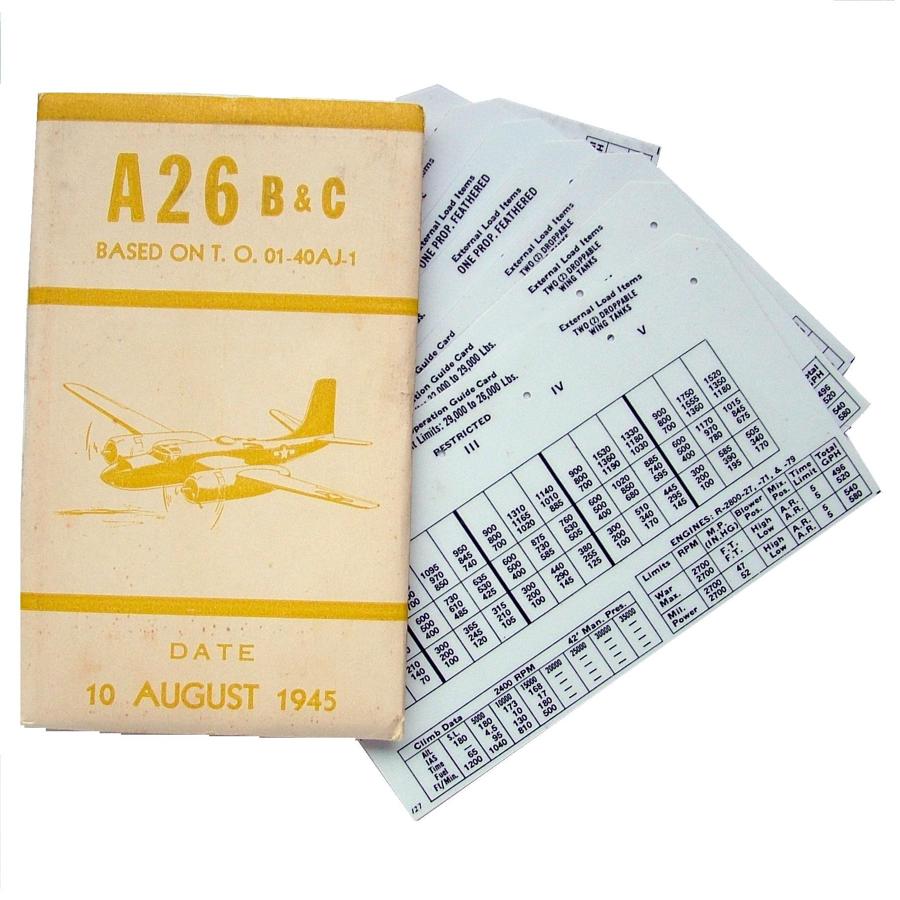 USAAF A-26 Aircraft Flight Operation Cards