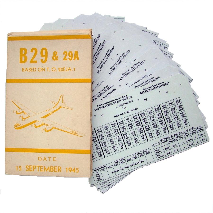 USAAF B-29 Aircraft Flight Operation Cards