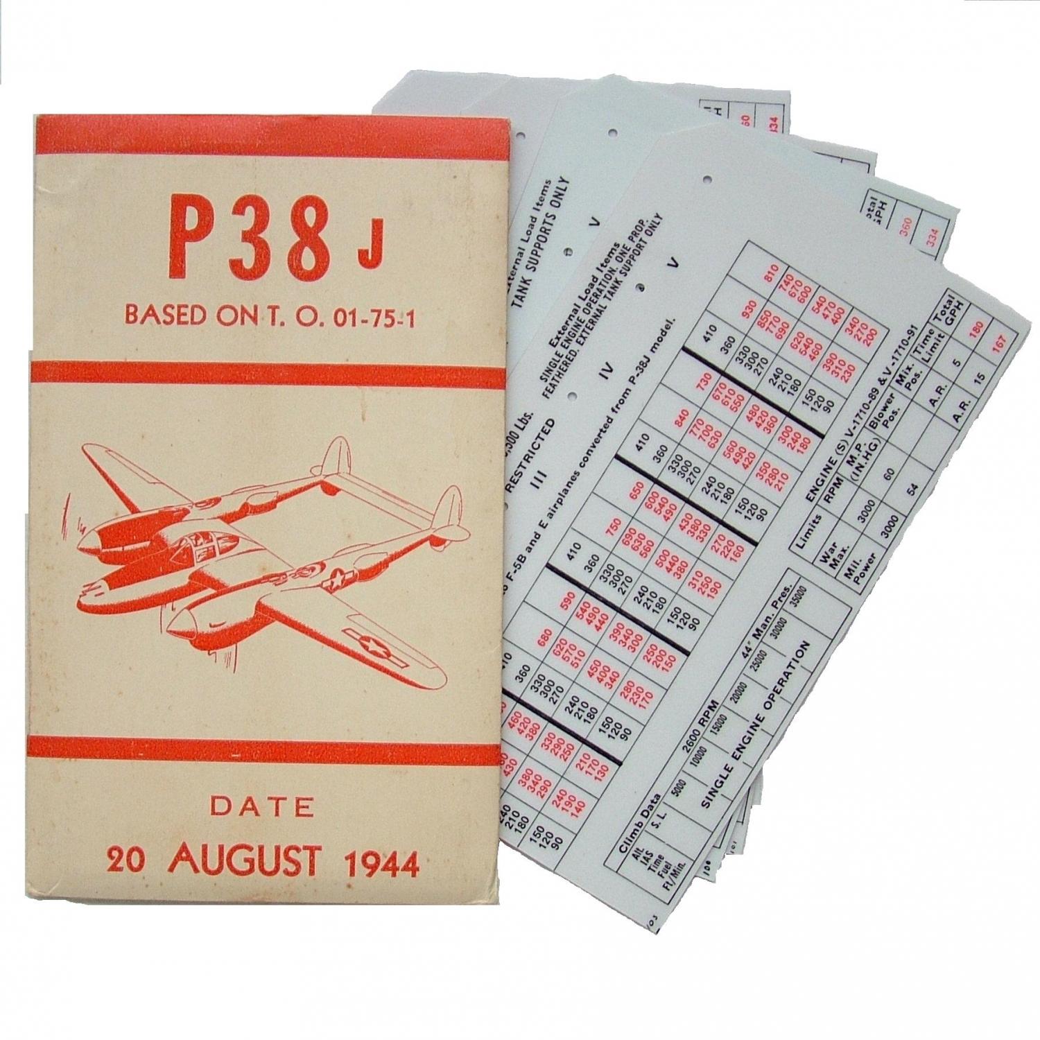 USAAF P-38 Aircraft Flight Operation Cards
