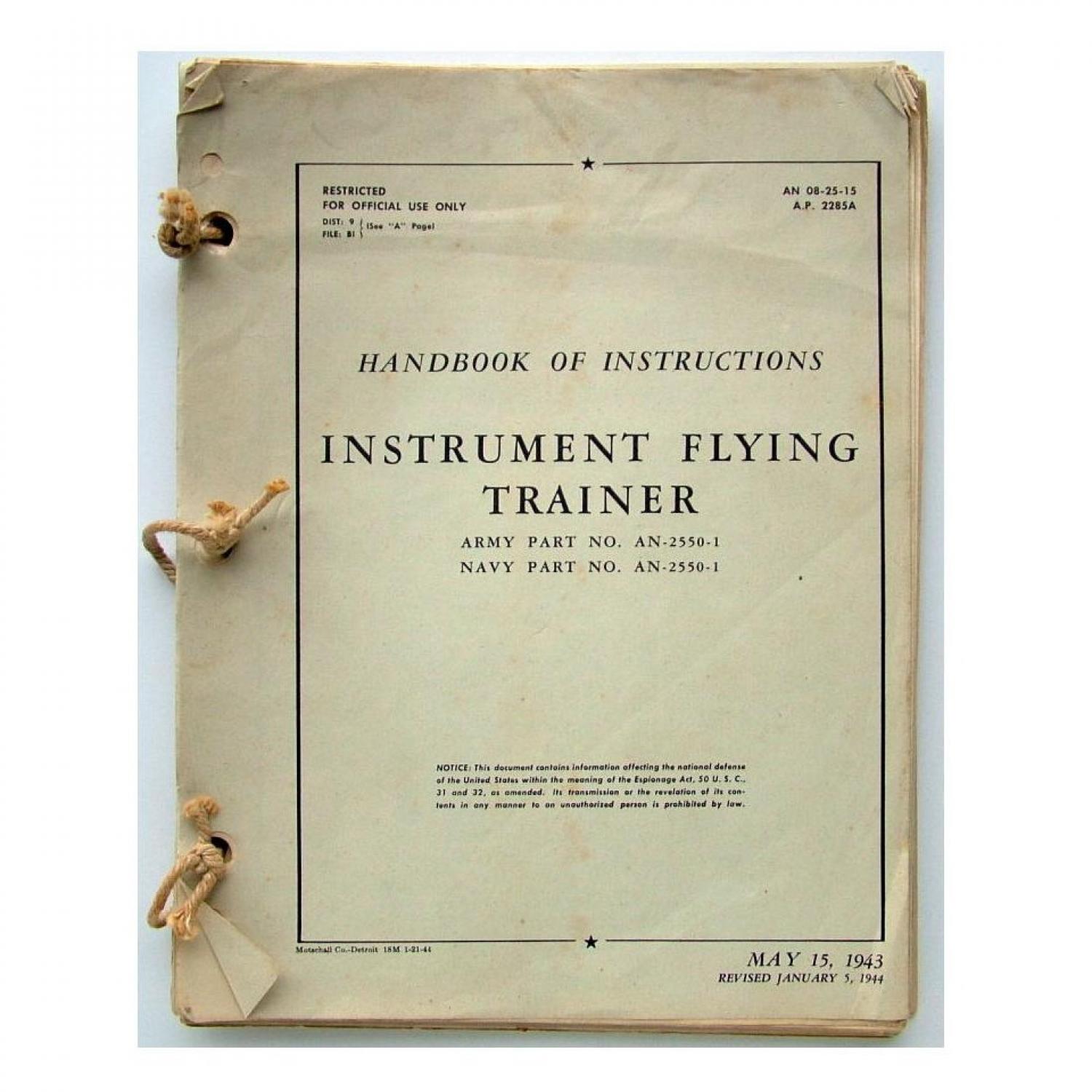 USAAF / RAF Link trainer handbook