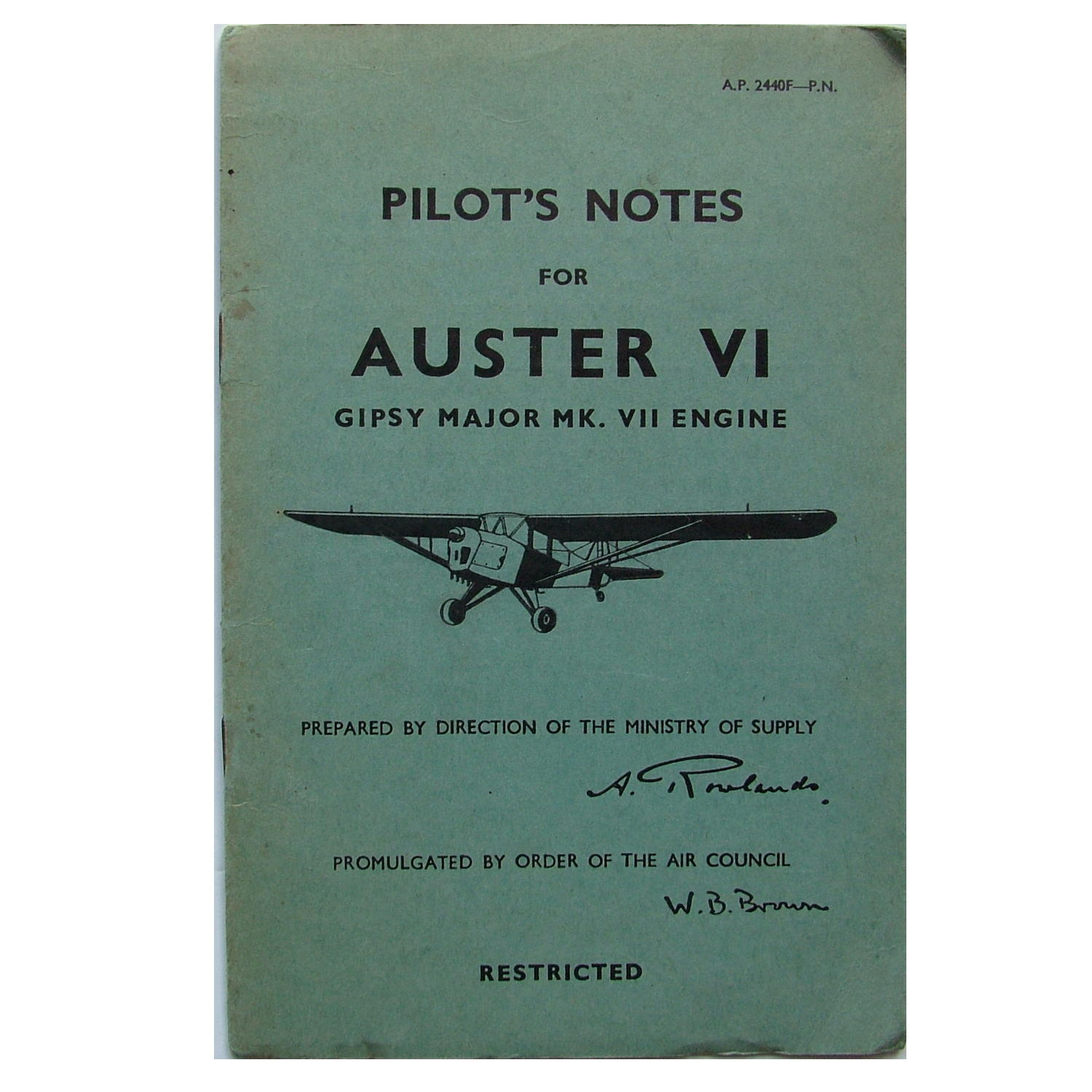 RAF Pilot's notes - Auster VI