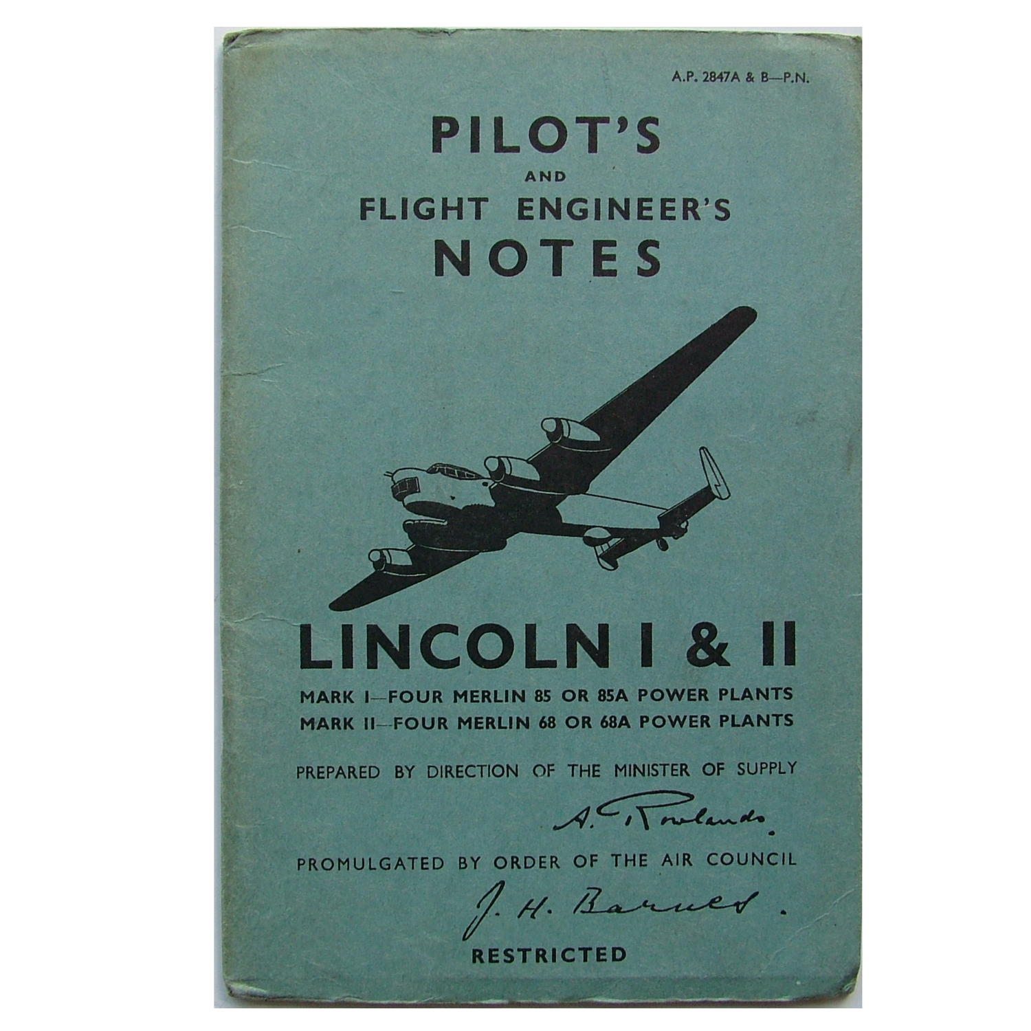 RAF Pilot's notes - Lincoln I & II