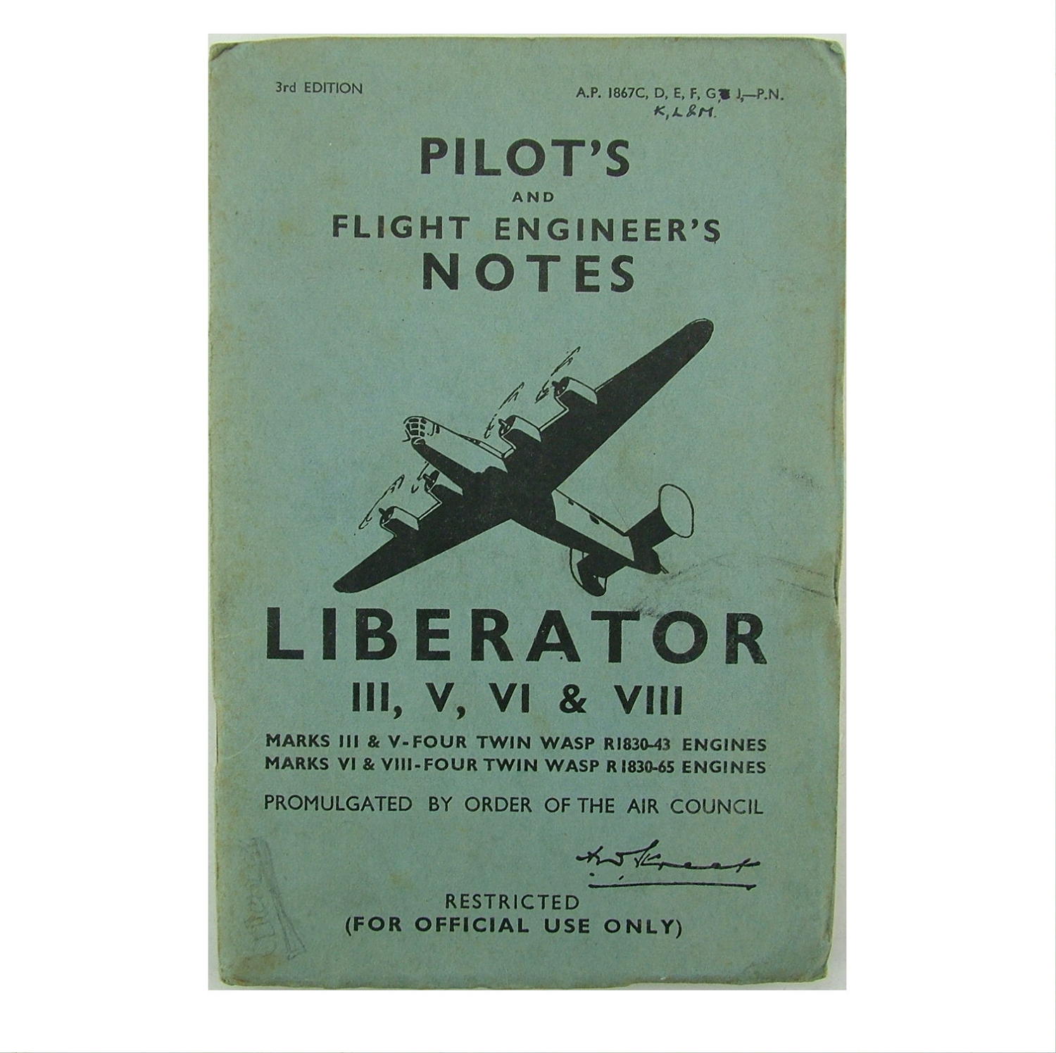 RAF pilot's notes, Liberator III,V,VI & VII