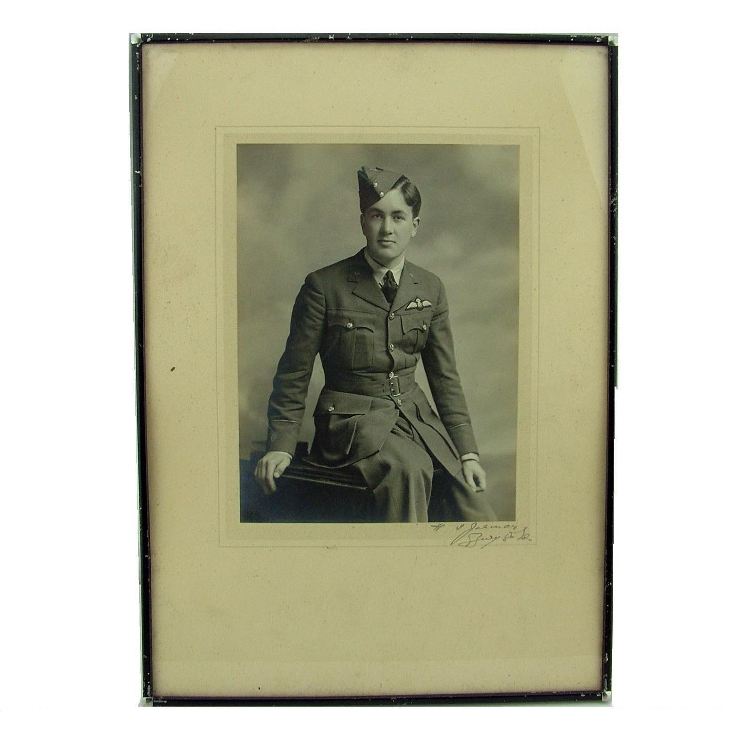 Photo, RAF pilot, framed