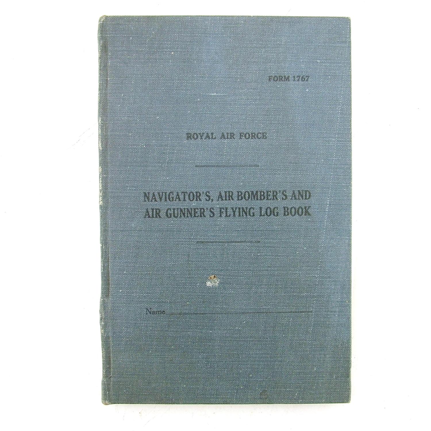 RAF flying log book