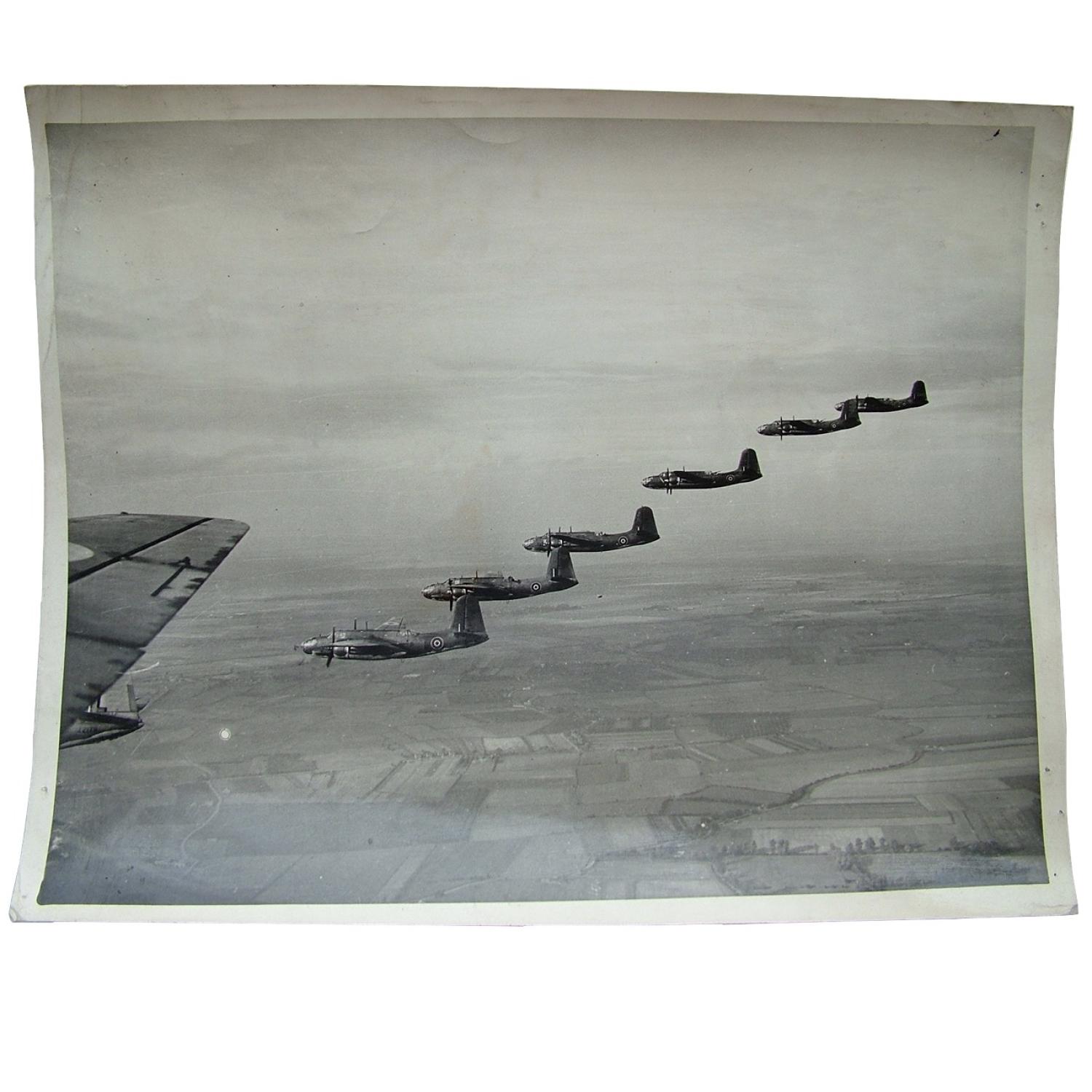 RAF Press photo - Boston bombers on a raid