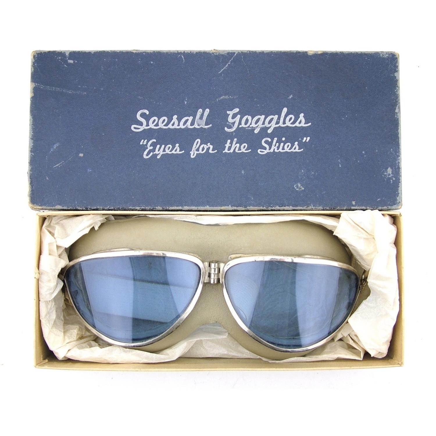 USN 'used' Seesall flying goggles, boxed