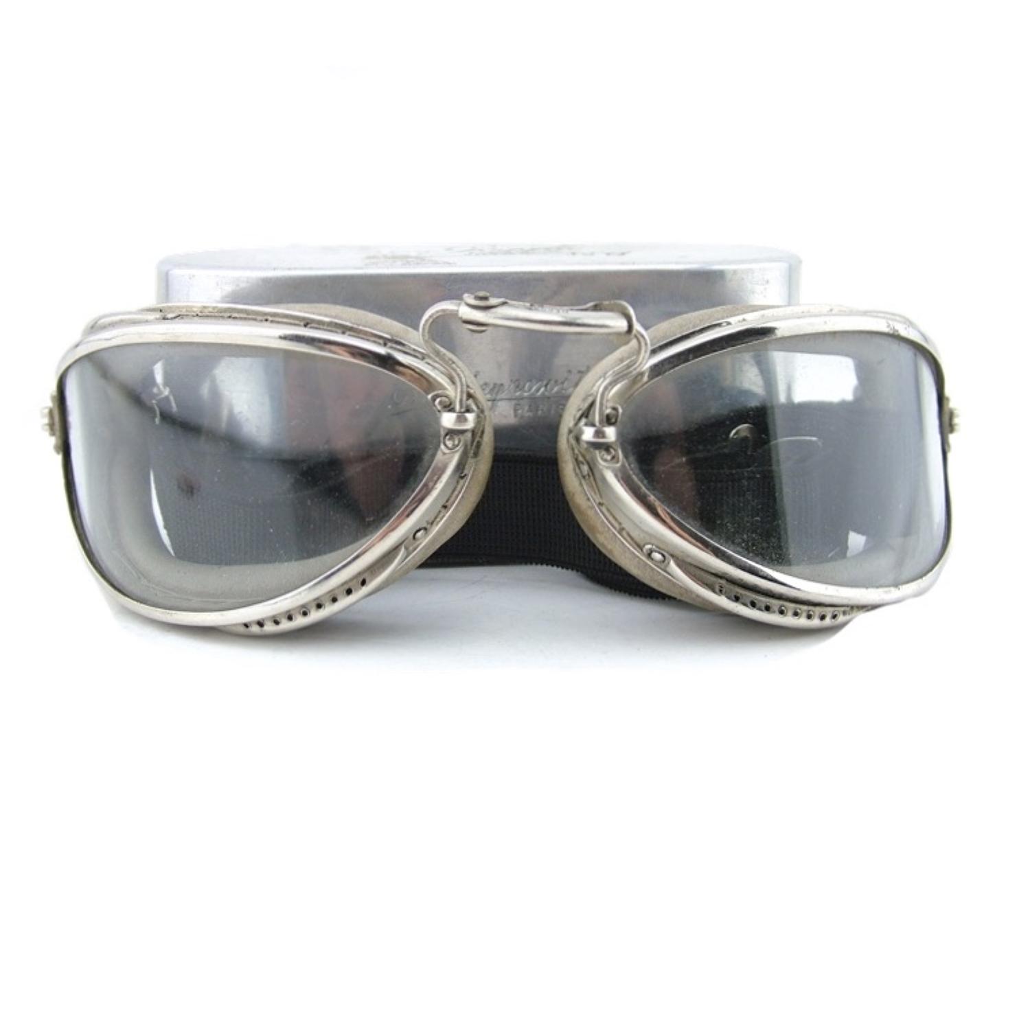 Luxor No.6 flying goggles, cased