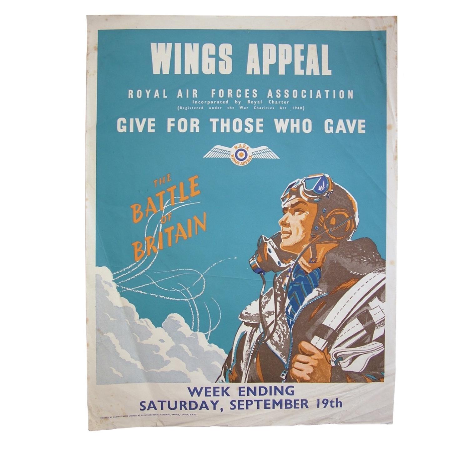 Battle of Britain wings appeal poster