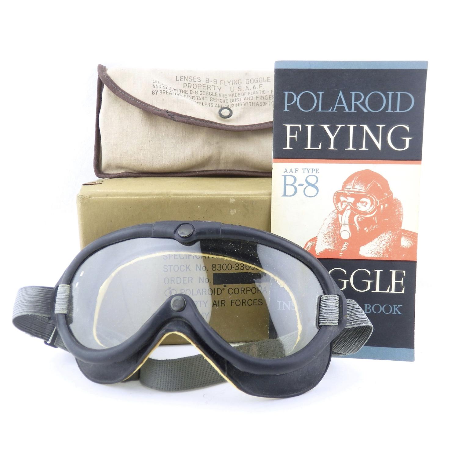 USAAF type B-8 flying goggles, boxed
