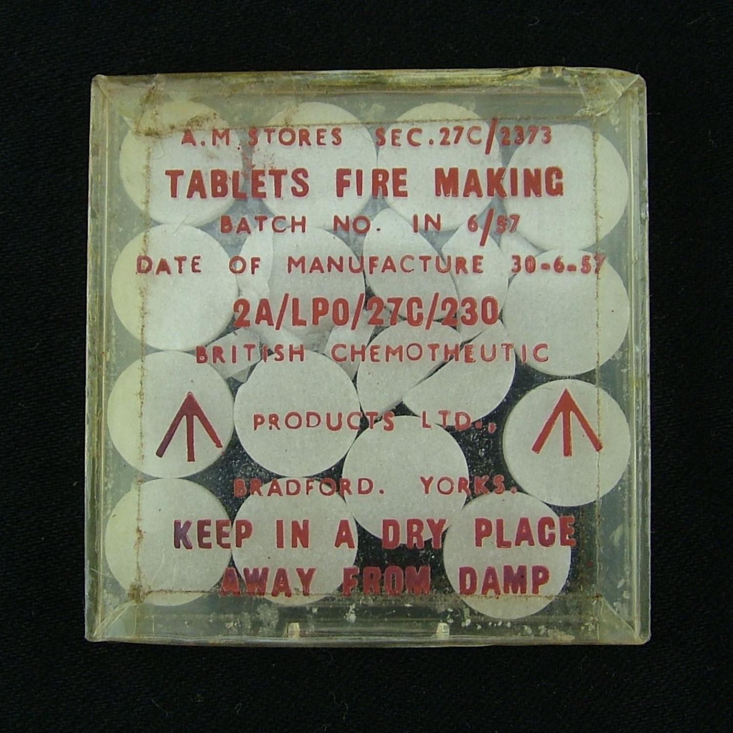Air Ministry Survival Kit Fire Making Tablets