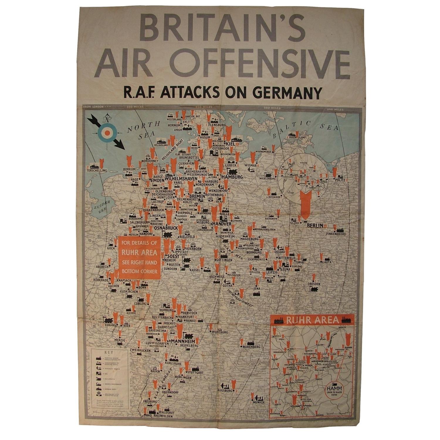 Britain's Air Offensive Poster - RAF Attacks On Germany