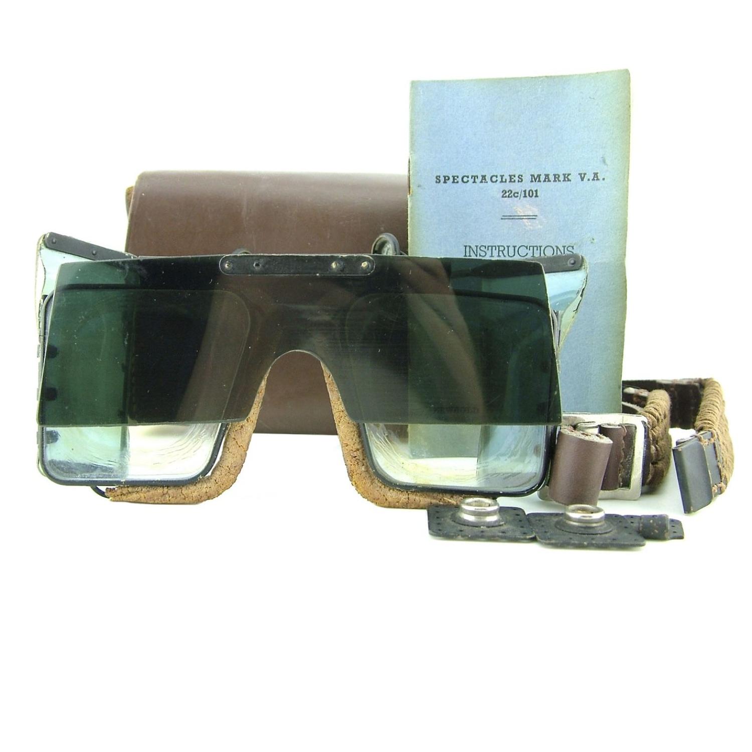 RAF Mk.VA flying spectacles, cased