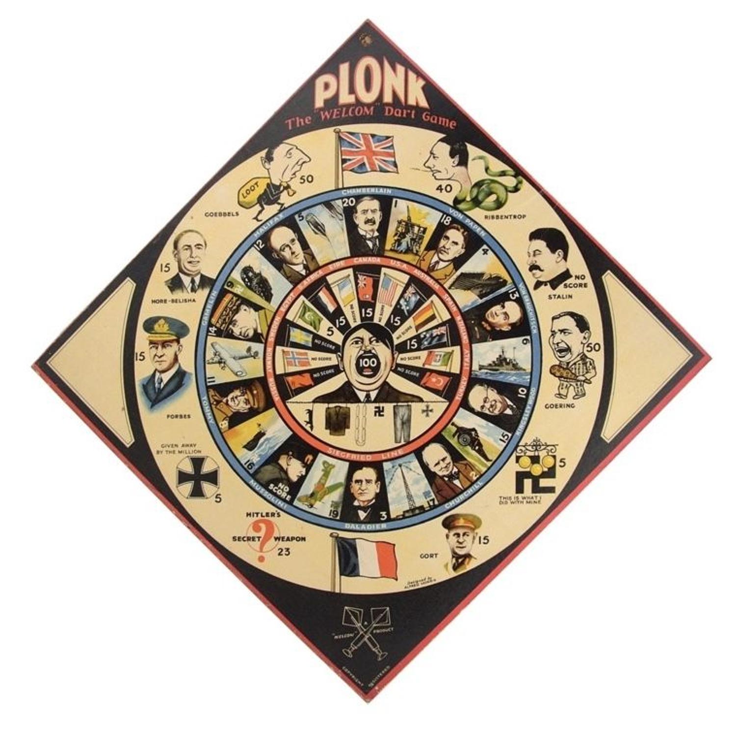 PLONK wartime propaganda dart game
