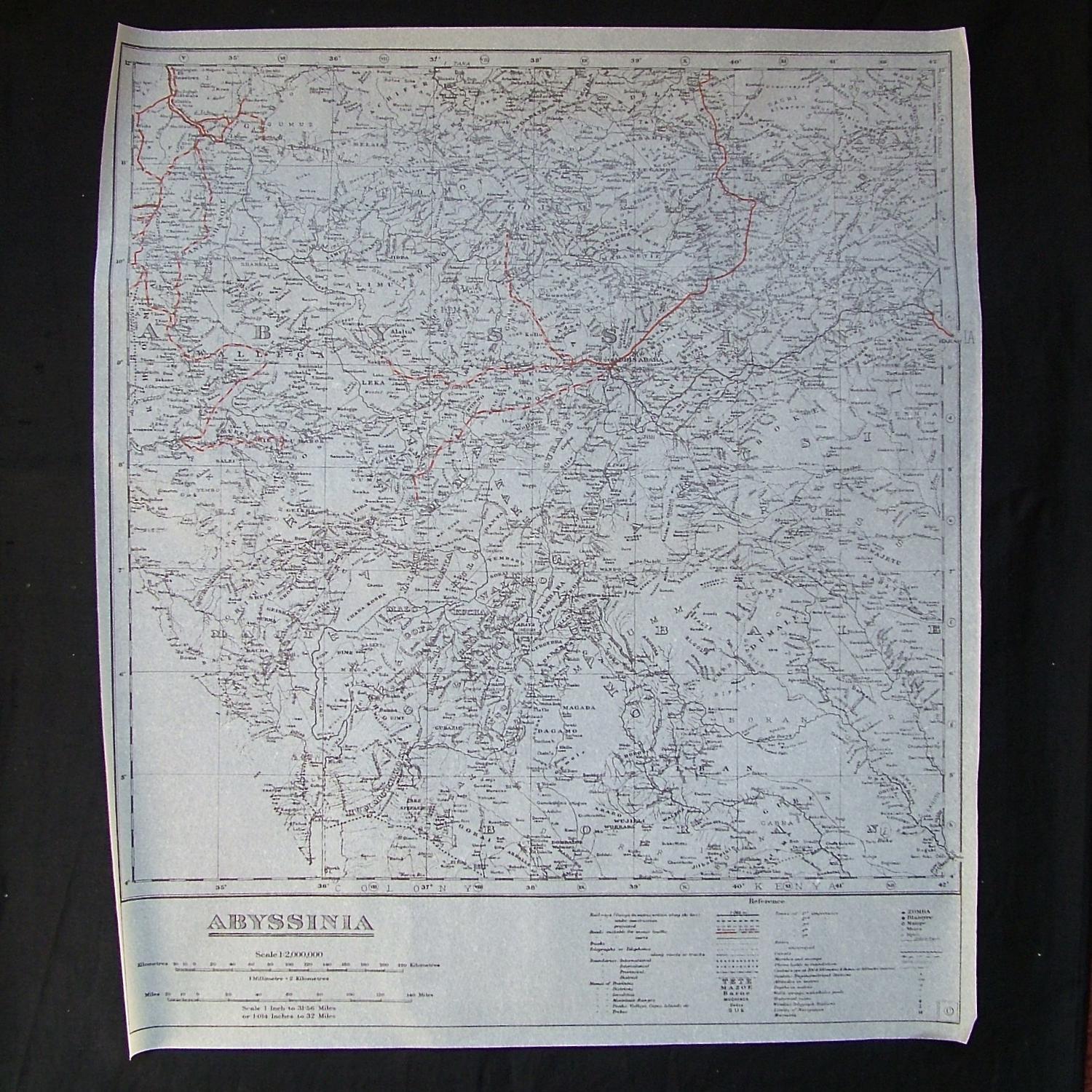 RAF tissue paper escape map - Abyssinia