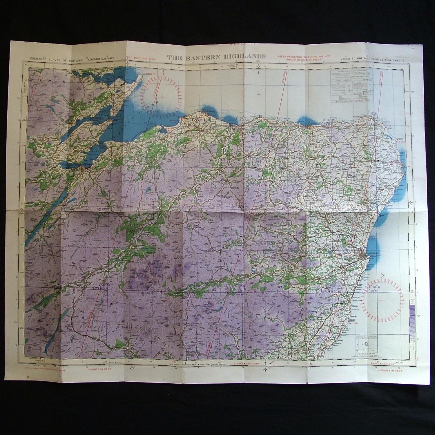 RAF flight map - Scotland, Eastern Highlands
