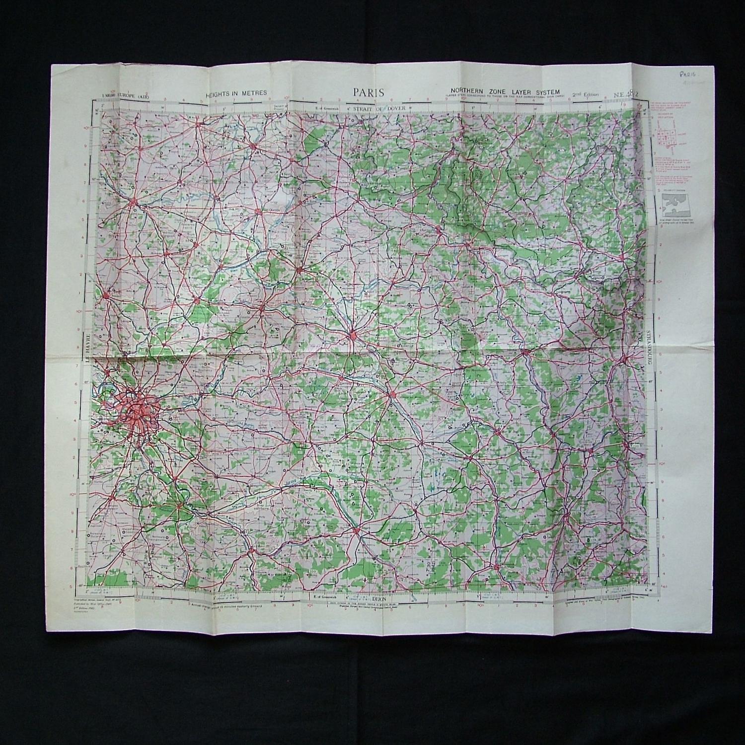 RAF flight map, Paris