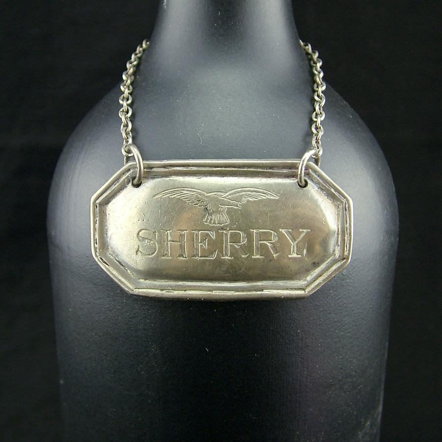 RAF station mess decanter Sherry label