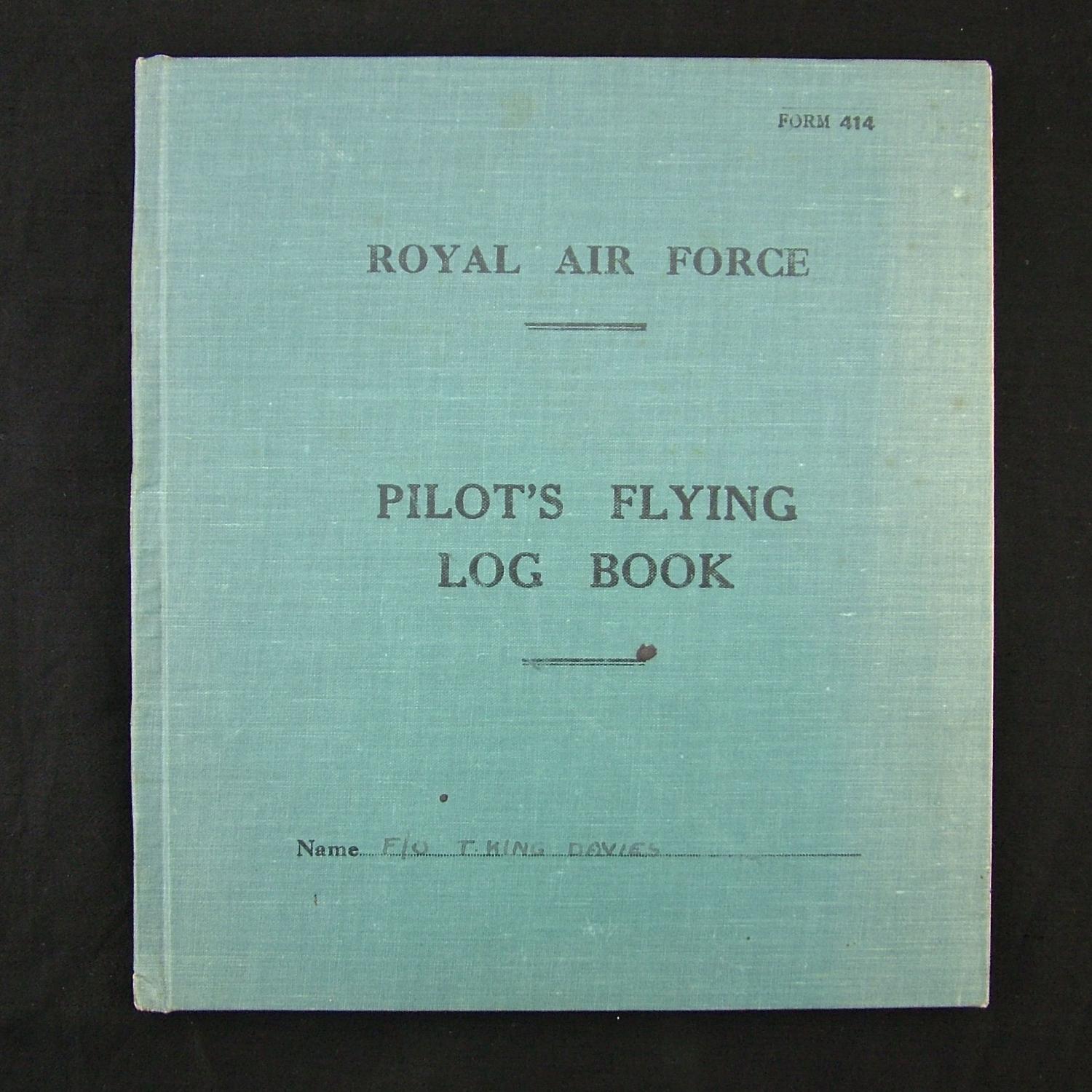 RAF pilot's flying log book