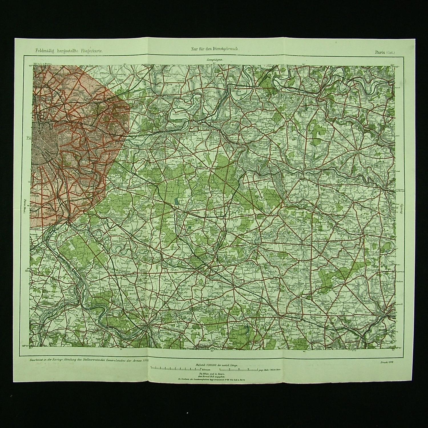 WW1 German air map - Paris (East)