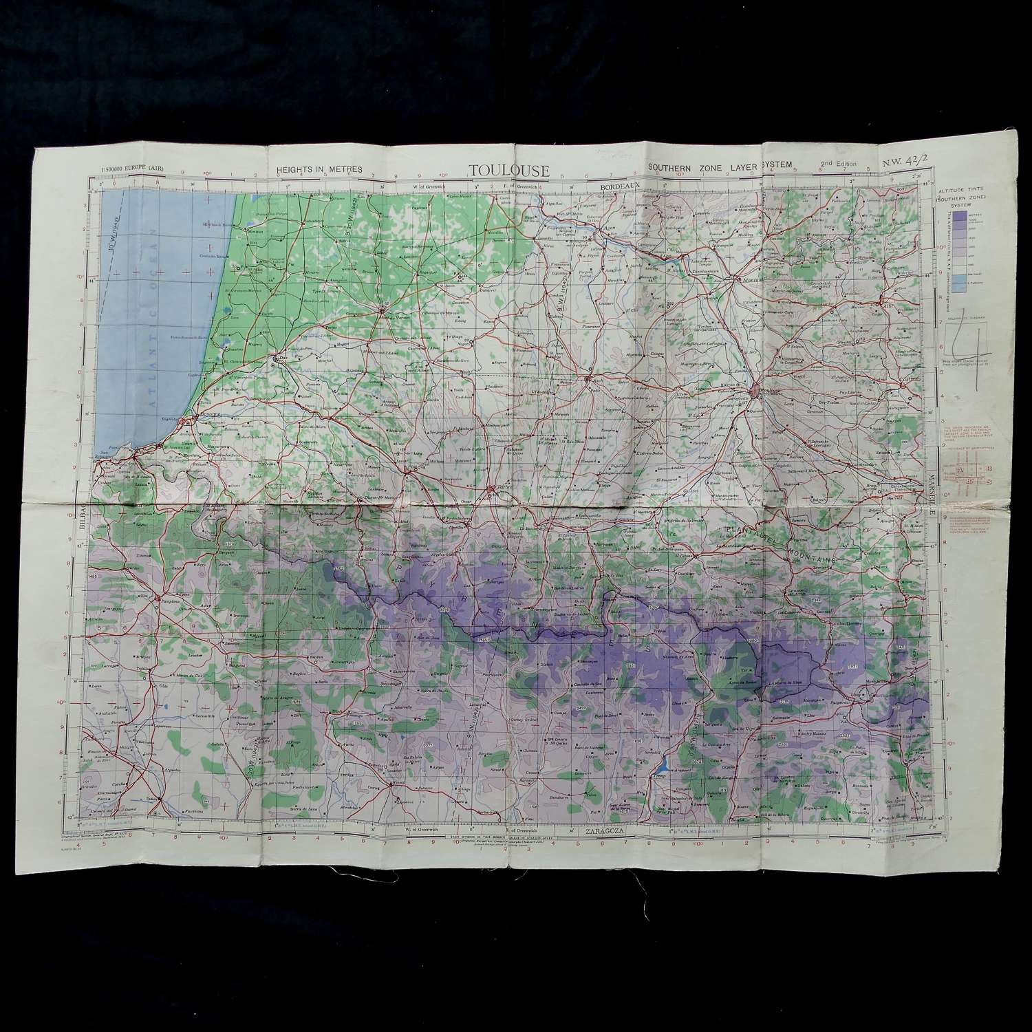 RAF flight map, Toulouse