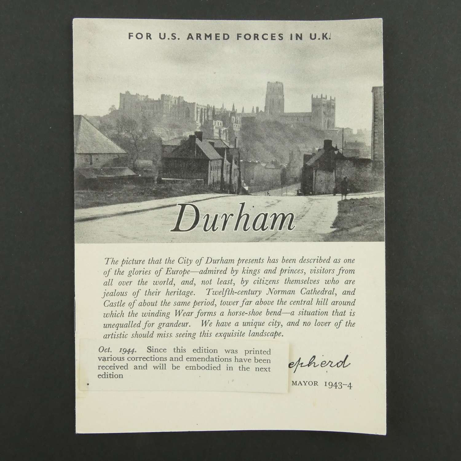 Guide to Durham for US Armed Forces in the UK, 1944