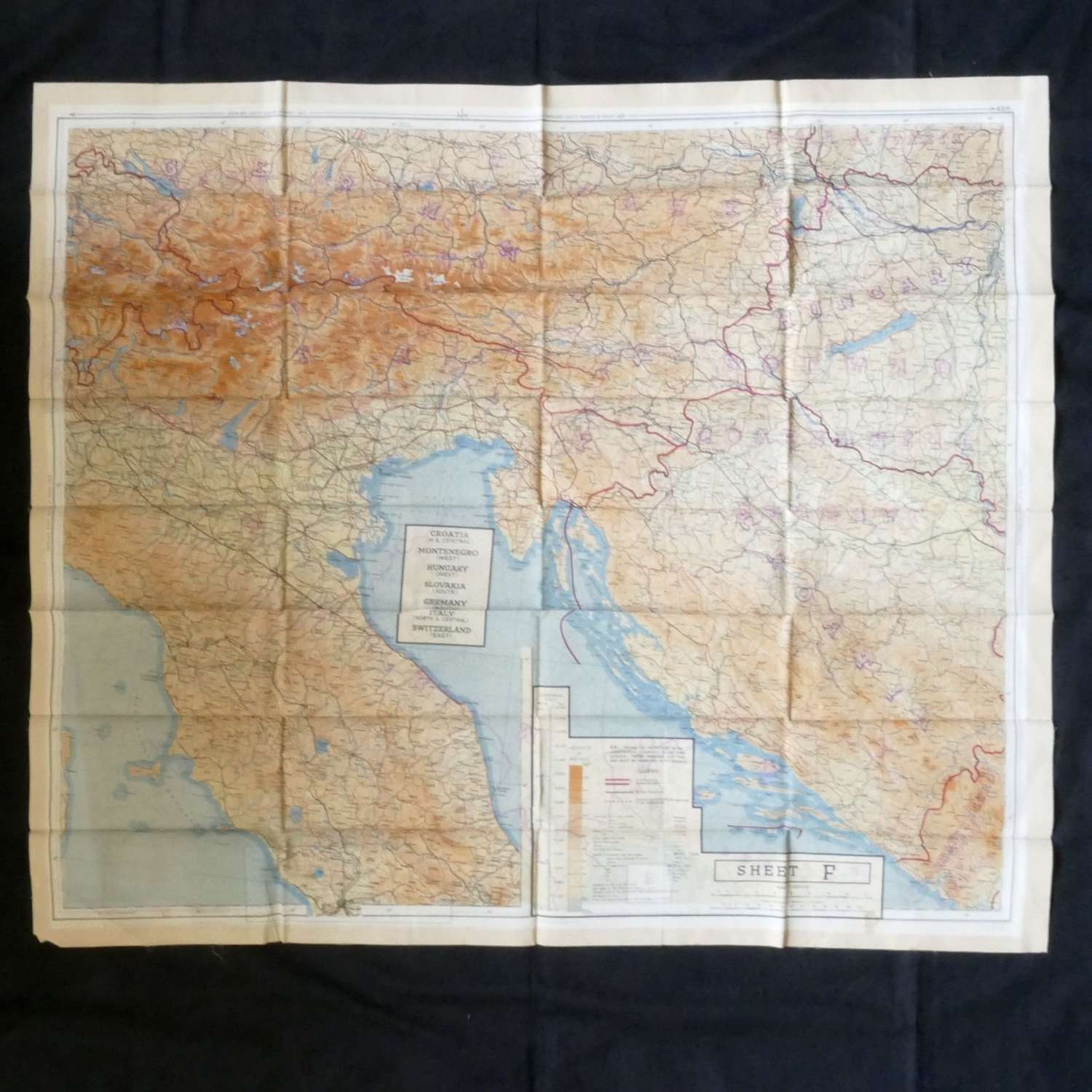 RAF escape & evasion map, European - 43E/F