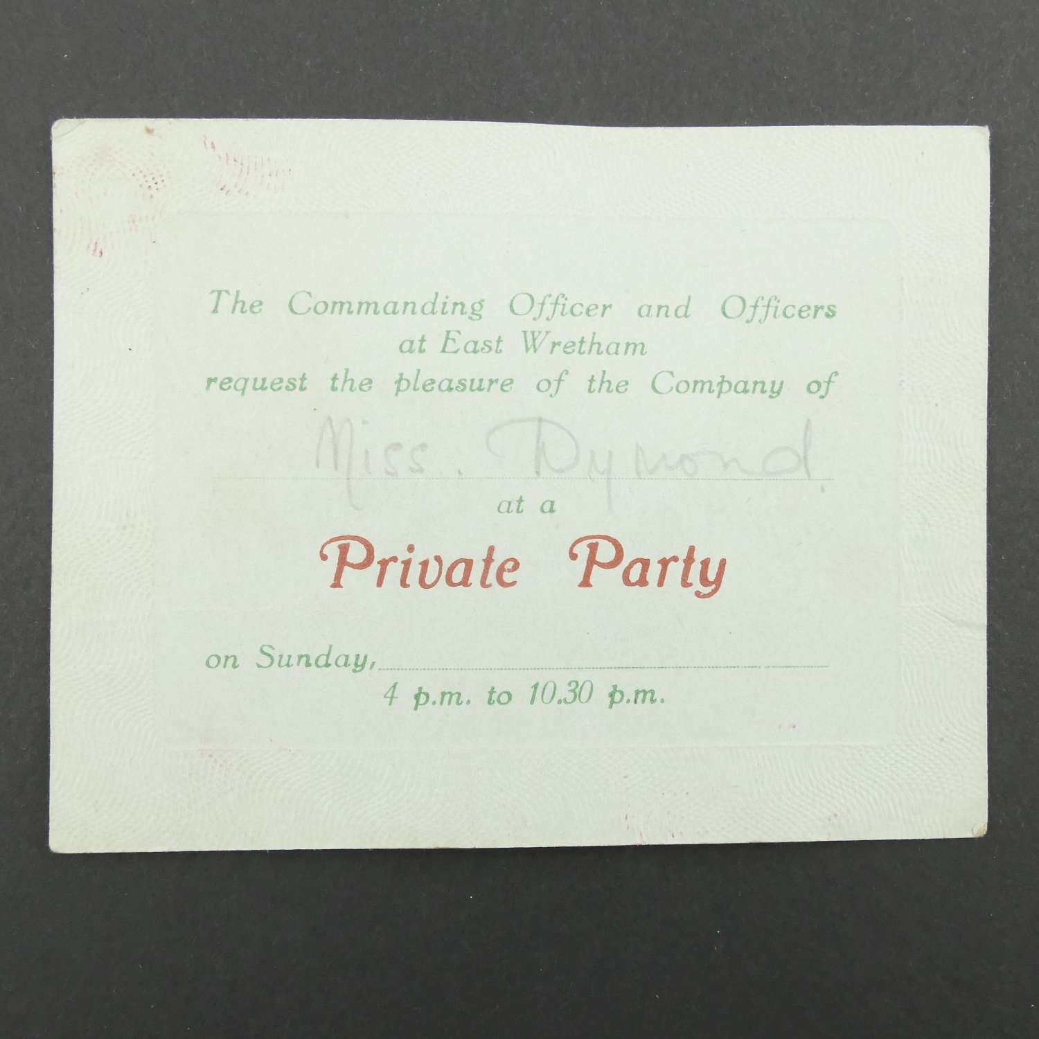 USAAF party invitation