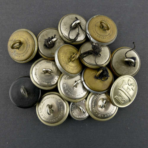 WW2 National Fire service set of 5 buttons various makers 24mm 