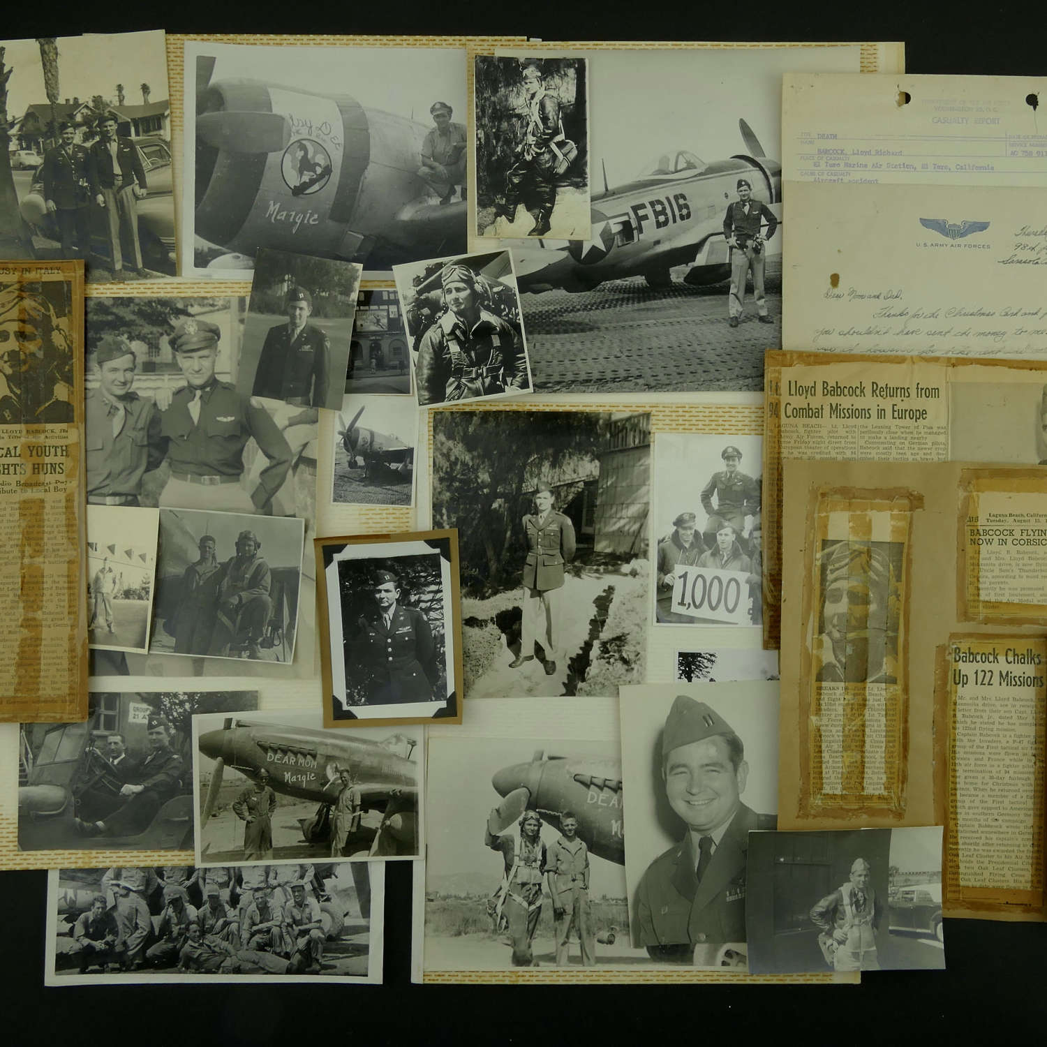 USAAF 12th AAF fighter pilot's photos/paperwork