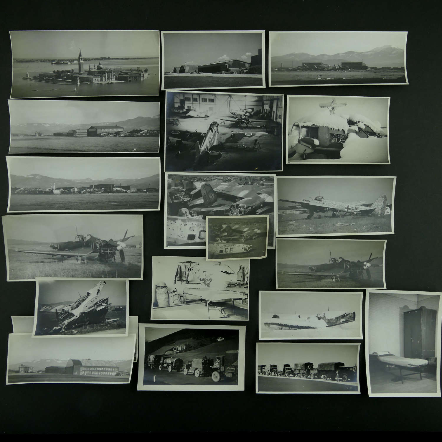 Photographs of damaged aircraft, Italy