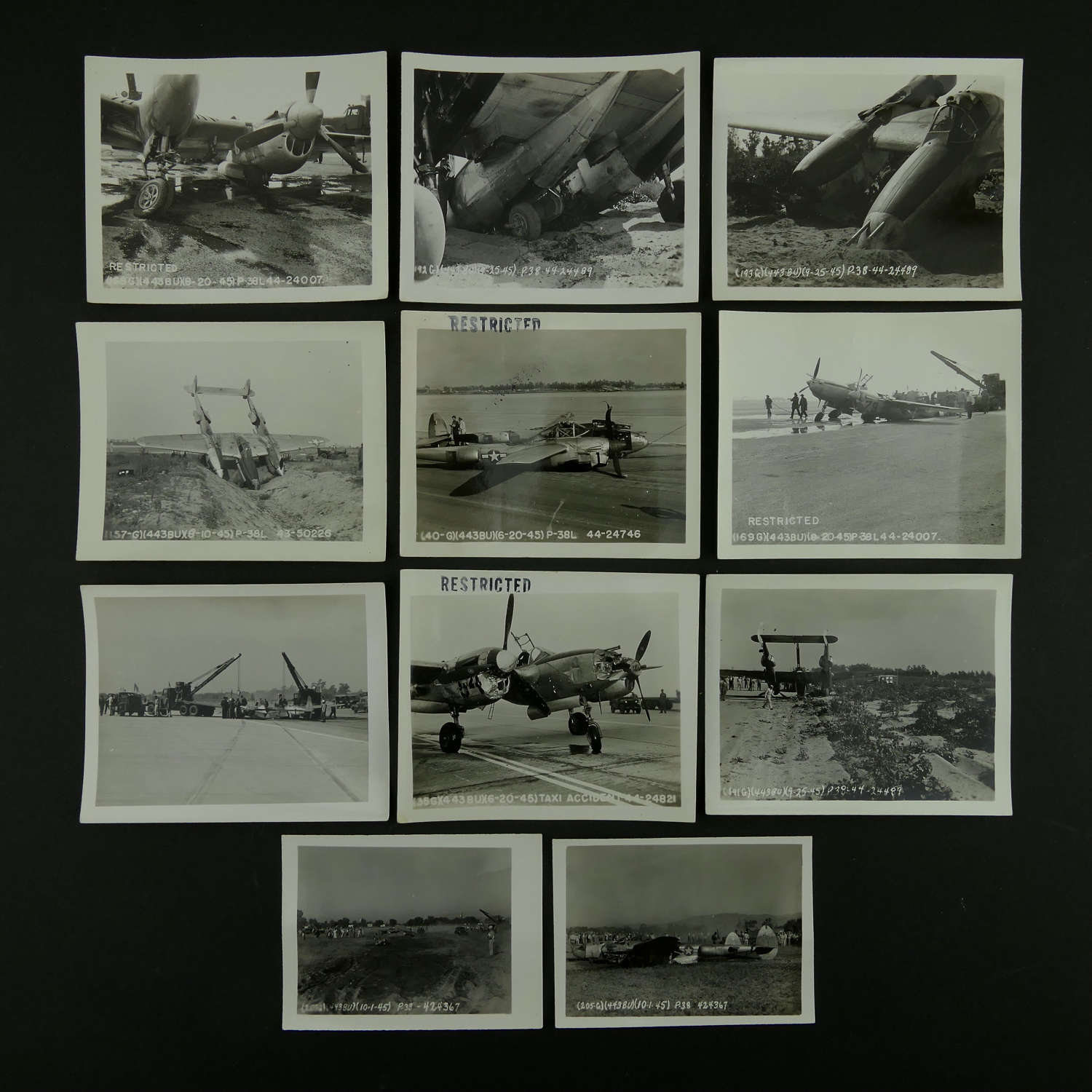USAAF P-38 crash photos c.1945