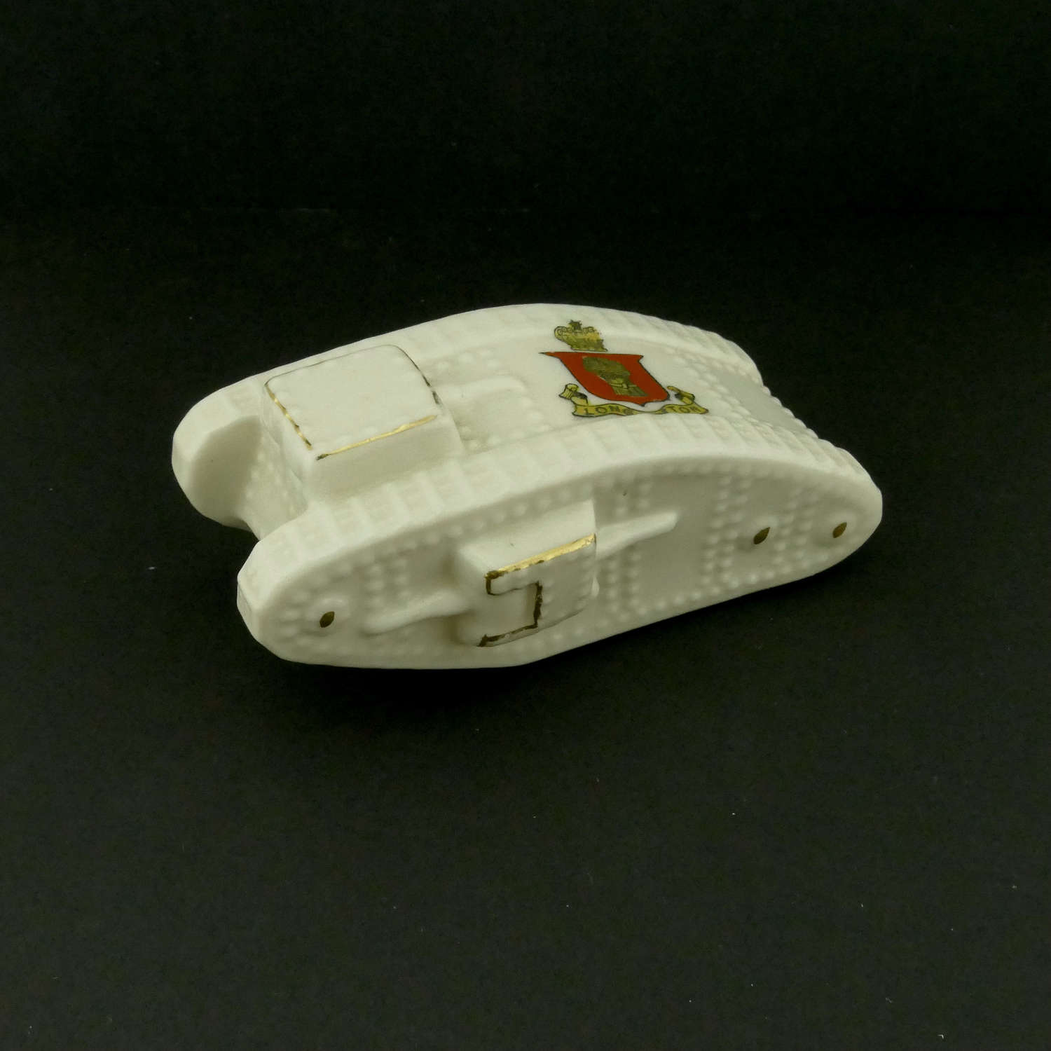 WW1 crested china tank - Long Sutton